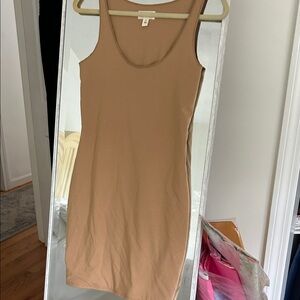Chic Tan Sleeveless Mini Dress
